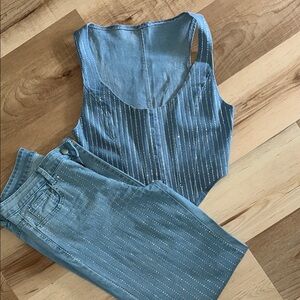 Bling Denim Top and Jeans Set